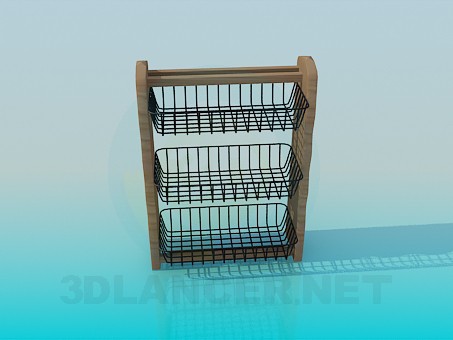 3d model Kitchen hanging shelf - preview