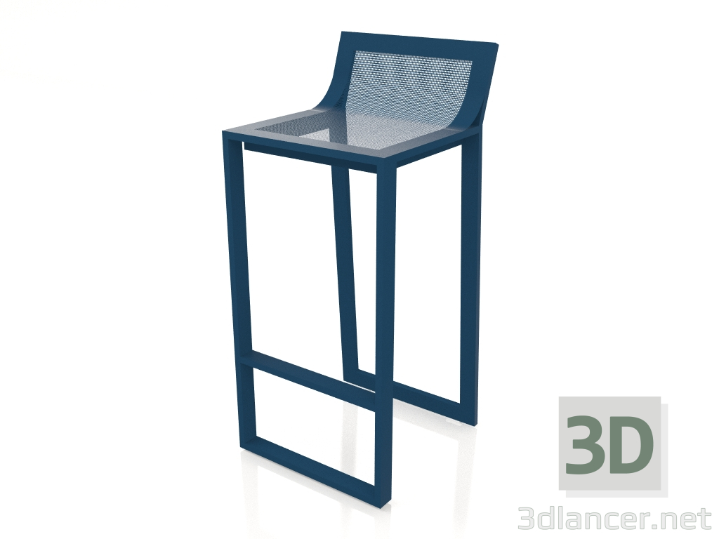 Modelo 3d Banqueta alta com encosto alto (cinza azul) - preview