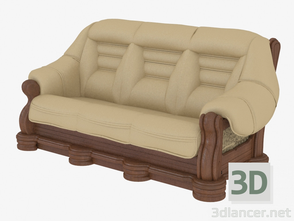 3D Modell Ledersofas Triple-BASSO - 610A - Vorschau