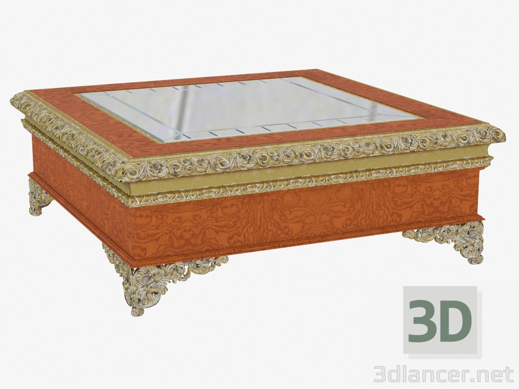 3D Modell Quadratischer Couchtisch im klassischen Stil 728 - Vorschau