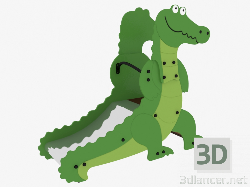 3D Modell Hügel eines Kinderspielplatzes Krokodil (5219) - Vorschau