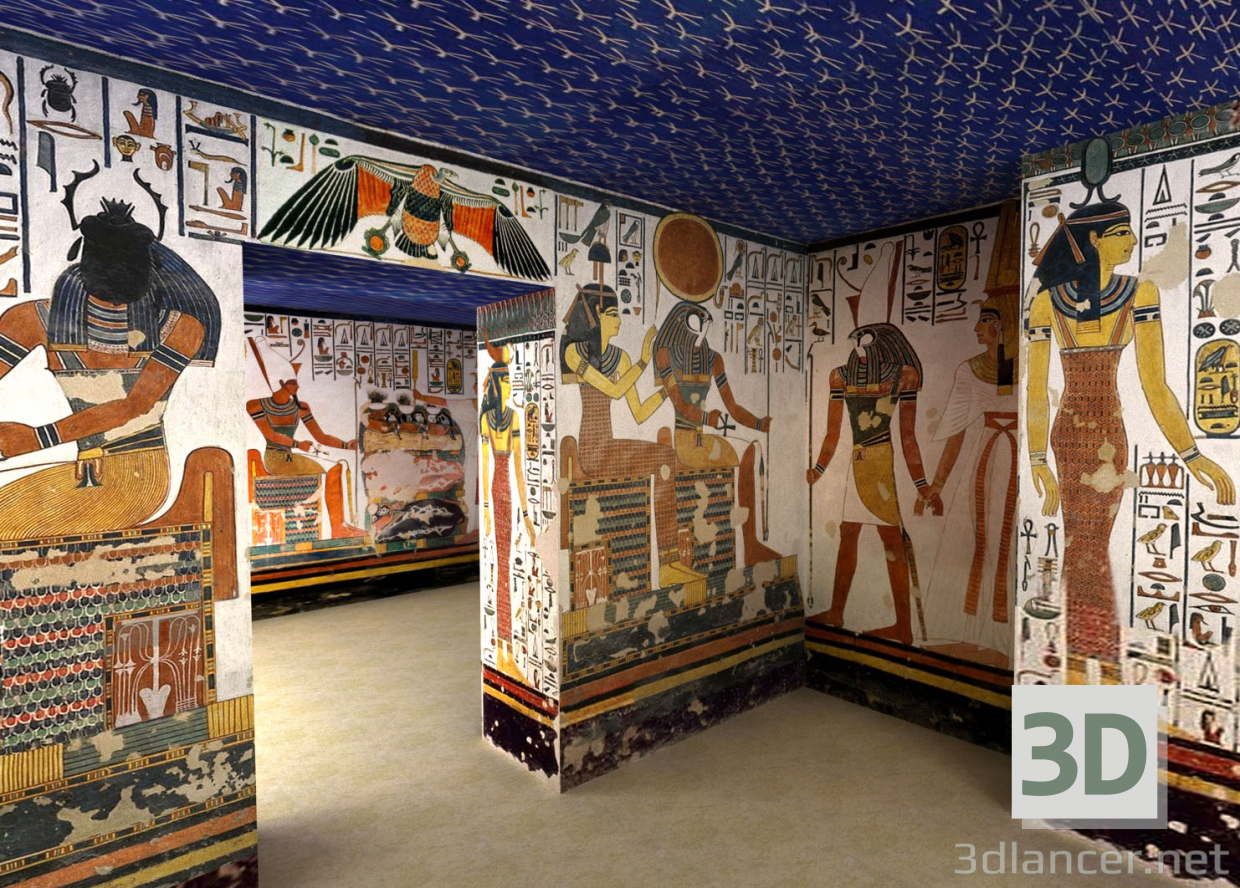 Tumba de la reina egipcia Nefertari 3D modelo Compro - render