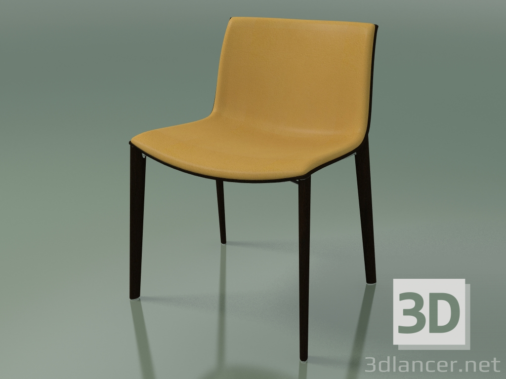 modèle 3D Chaise 2088 (4 pieds en bois, avec rembourrage à l'avant, wengé) - preview