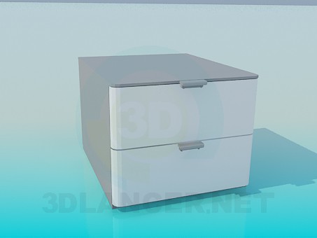 3d model Square floor with 2 drawers - preview