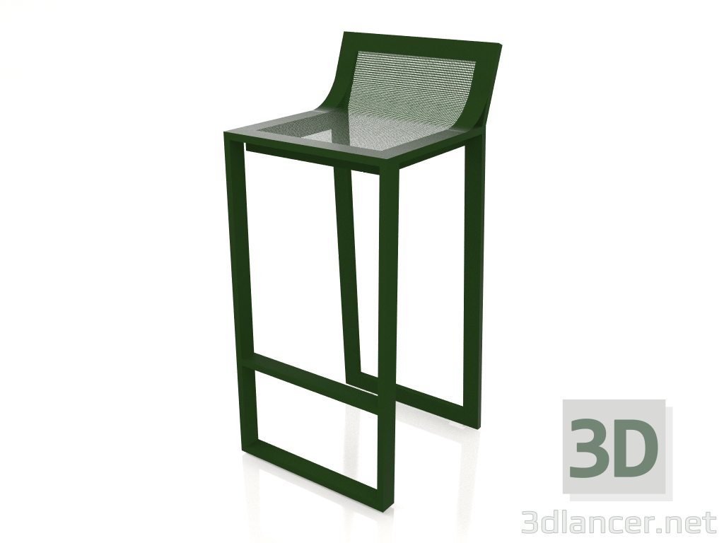 3d model Taburete alto con respaldo alto (Verde botella) - vista previa