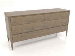 Chest of drawers, oak veneer finish W (160x49.5x76.2 cm)