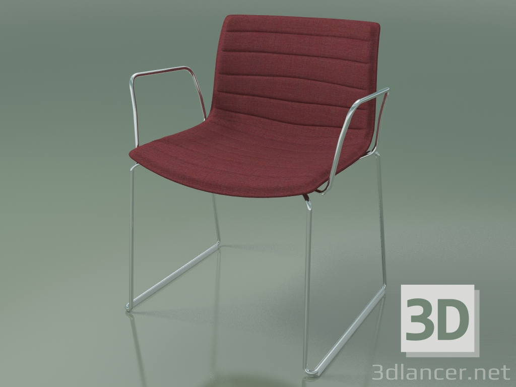 modello 3D Sedia 3120 (su pattini, con braccioli, con rivestimento sfoderabile in tessuto) - anteprima