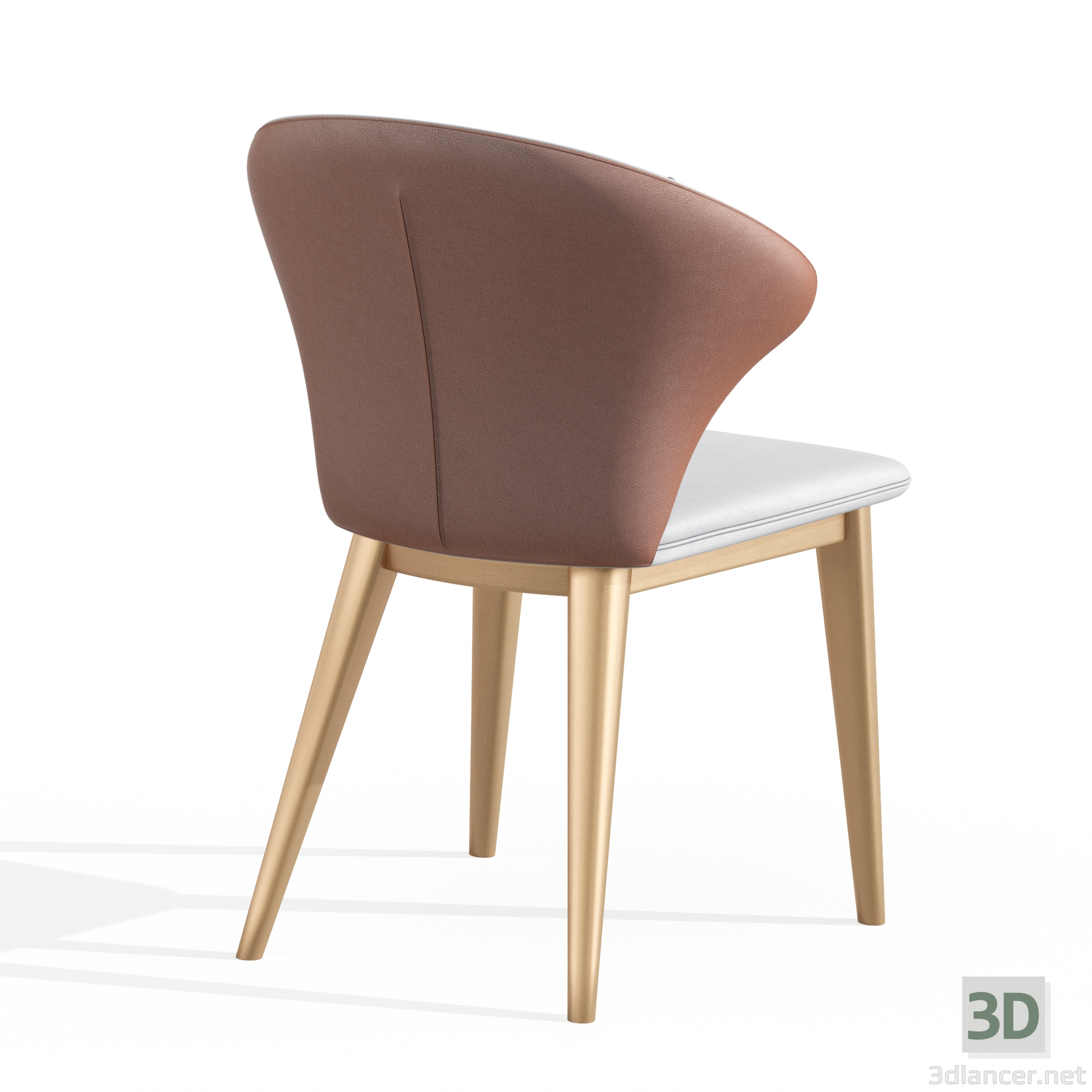 Silla de comedor Sillón orejero Marrón 3D modelo Compro - render