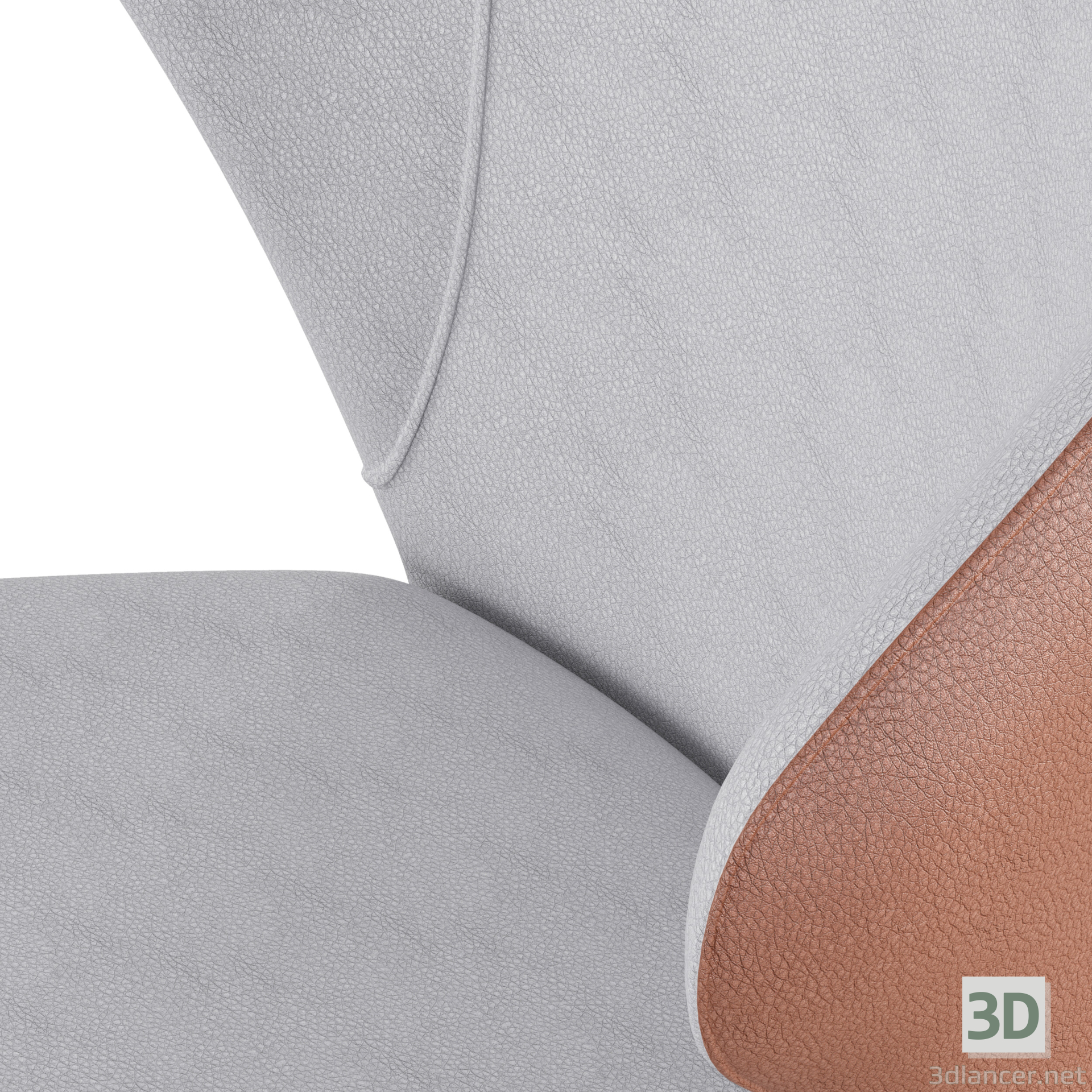 3d Dining Chair Wingback Chair Brown model buy - render