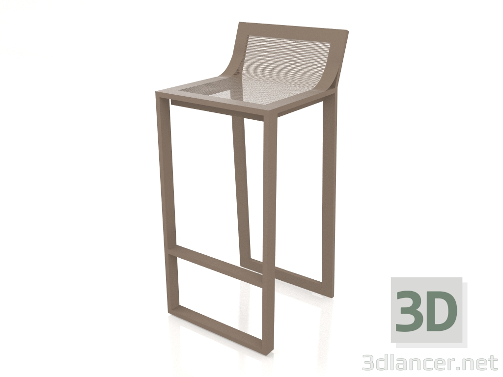 modello 3D Sgabello alto con schienale alto (Bronzo) - anteprima