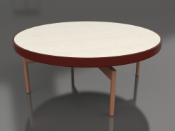 Mesa de centro redonda Ø90x36 (Rojo vino, DEKTON Danae)