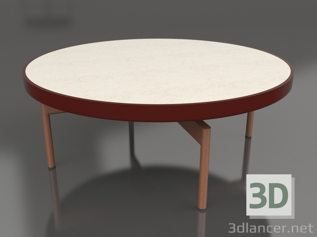 modèle 3D Table basse ronde Ø90x36 (Rouge vin, DEKTON Danae) - preview