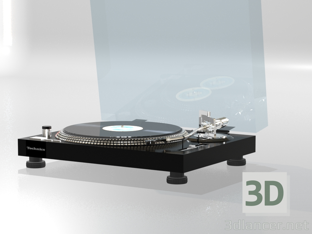 Modelo 3d toca discos - preview