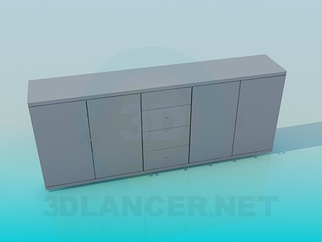 3d model Mueble alargado - vista previa