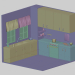 modello 3D di cucina low poly comprare - rendering