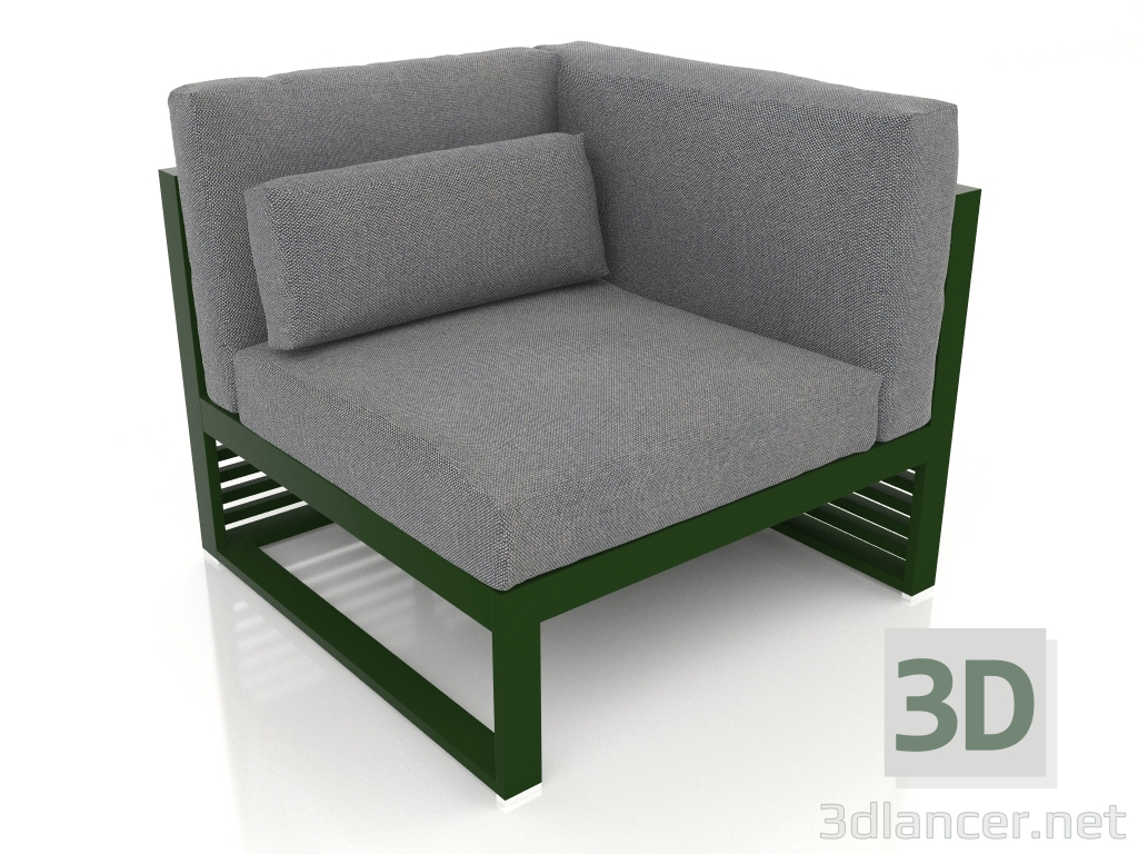 3d model Modular sofa, section 6 right, high back (Bottle green) - preview