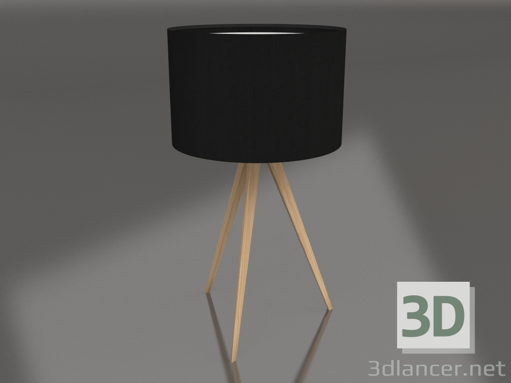 3d model Table lamp Tripod (Wood Black) - preview