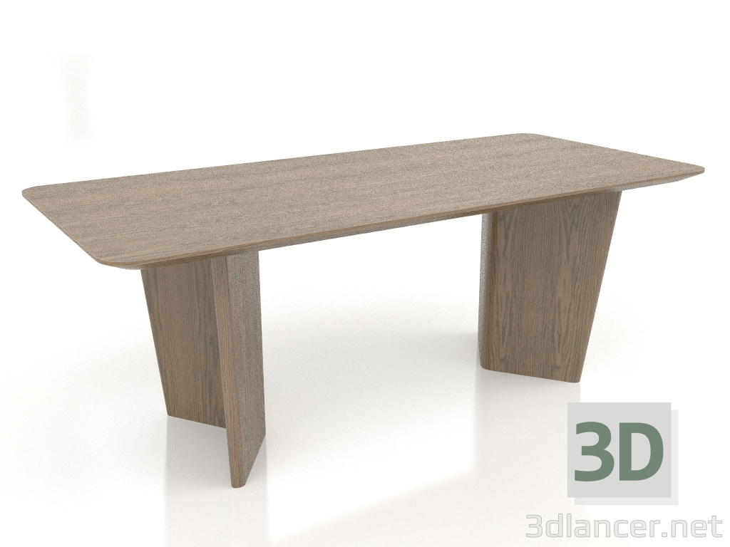3D Modell Esstisch, Eichenfurnier, Breite W (200x90x75 cm) - Vorschau