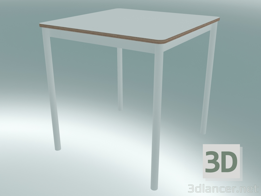 3d model Mesa cuadrada Base 70X70 cm (Blanco, Contrachapado, Blanco) - vista previa