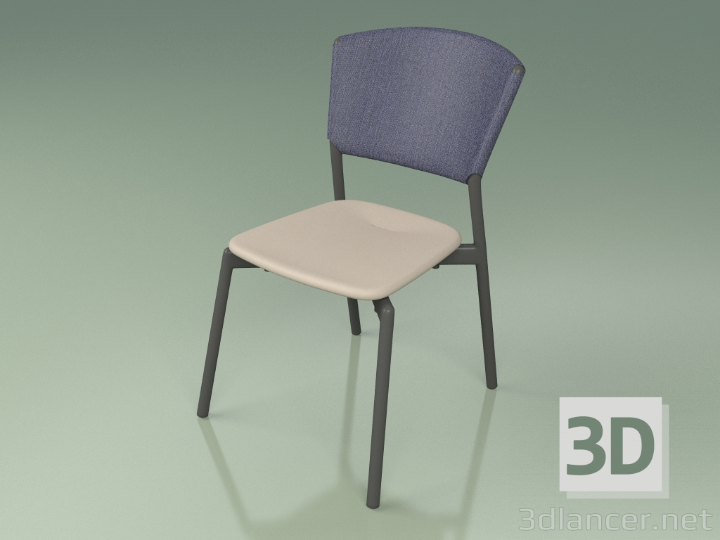 3d model Silla 020 (Metal Ahumado, Azul, Mole de resina de poliuretano) - vista previa