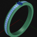 3d baguette ring model buy - render