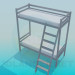 3d model Bunk bed with ladder - preview