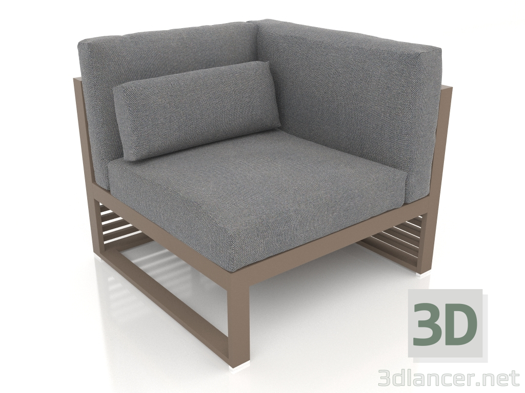 3D Modell Modulares Sofa, Abschnitt 6 rechts, hohe Rückenlehne (Bronze) - Vorschau