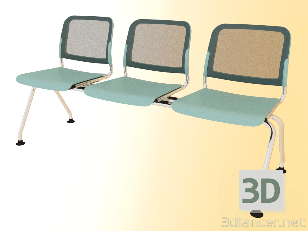 3d model Triple bench (525L3) - preview