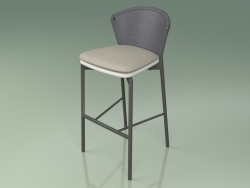 Tabouret de bar 050 (Gris, Métal Fumé, Résine Polyuréthane Gris)