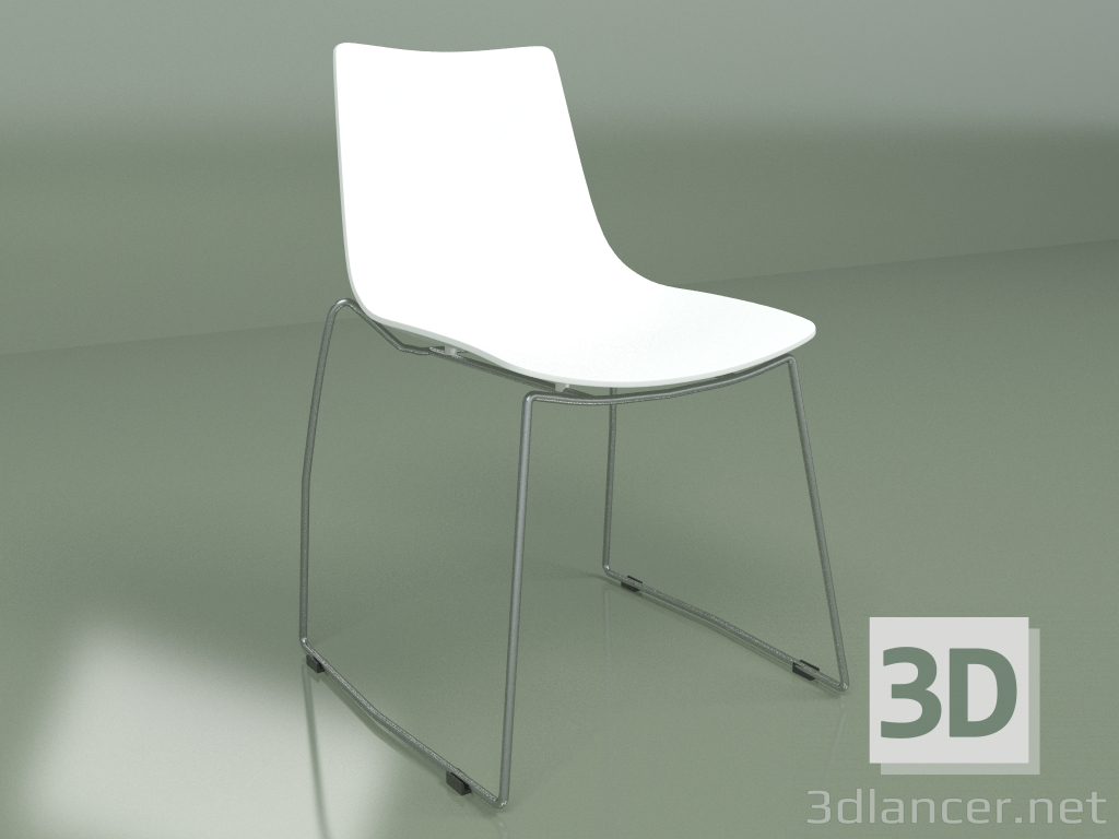 3d model Silla Cafetería (blanca) - vista previa