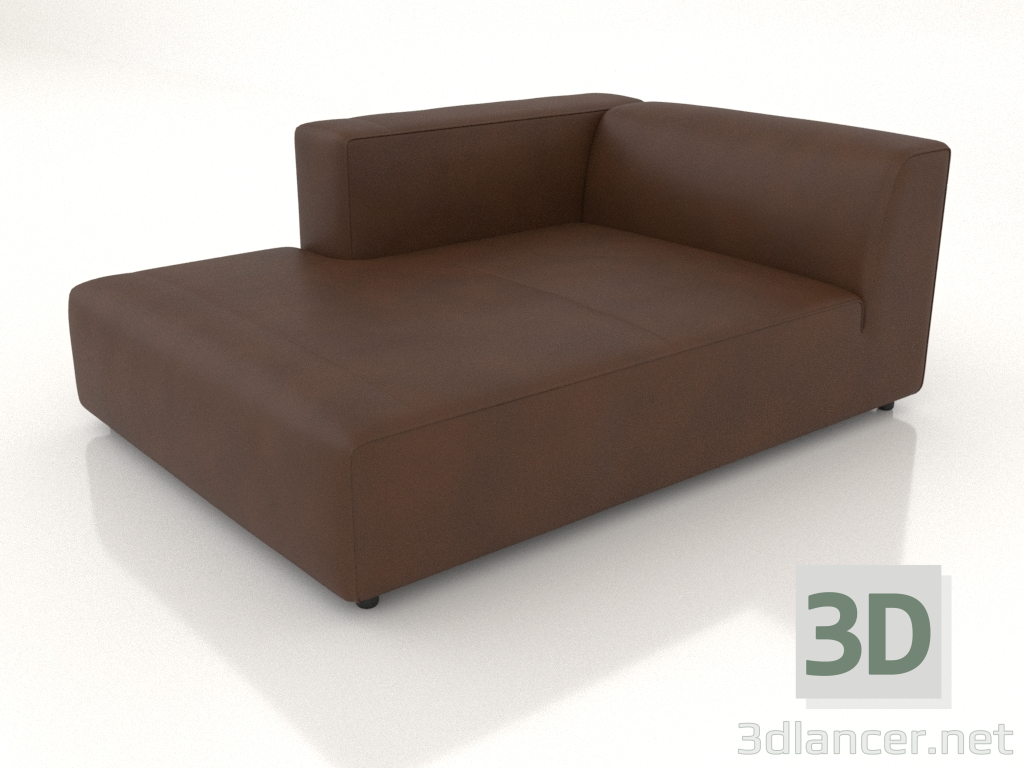 modello 3D Chaise longue 177 con bracciolo a destra - anteprima