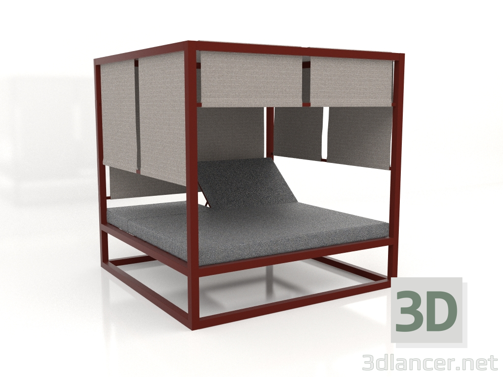 3d model Sofá elevado (rojo vino) - vista previa