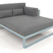 3d model Sofá modular XL, sección 2 derecha, respaldo alto, madera artificial (Gris azul) - vista previa