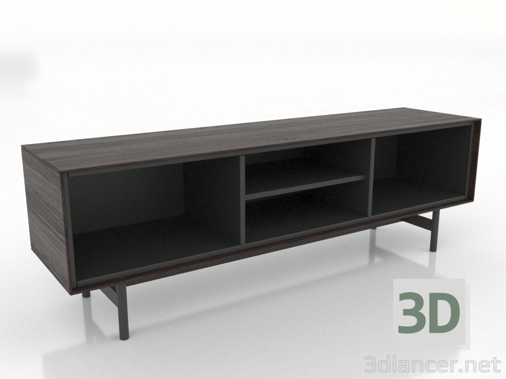 modèle 3D Meuble TV 3 1450 mm (frêne noyer) - preview modèle 3D Meuble TV 3 1450 mm (frêne noyer) - preview