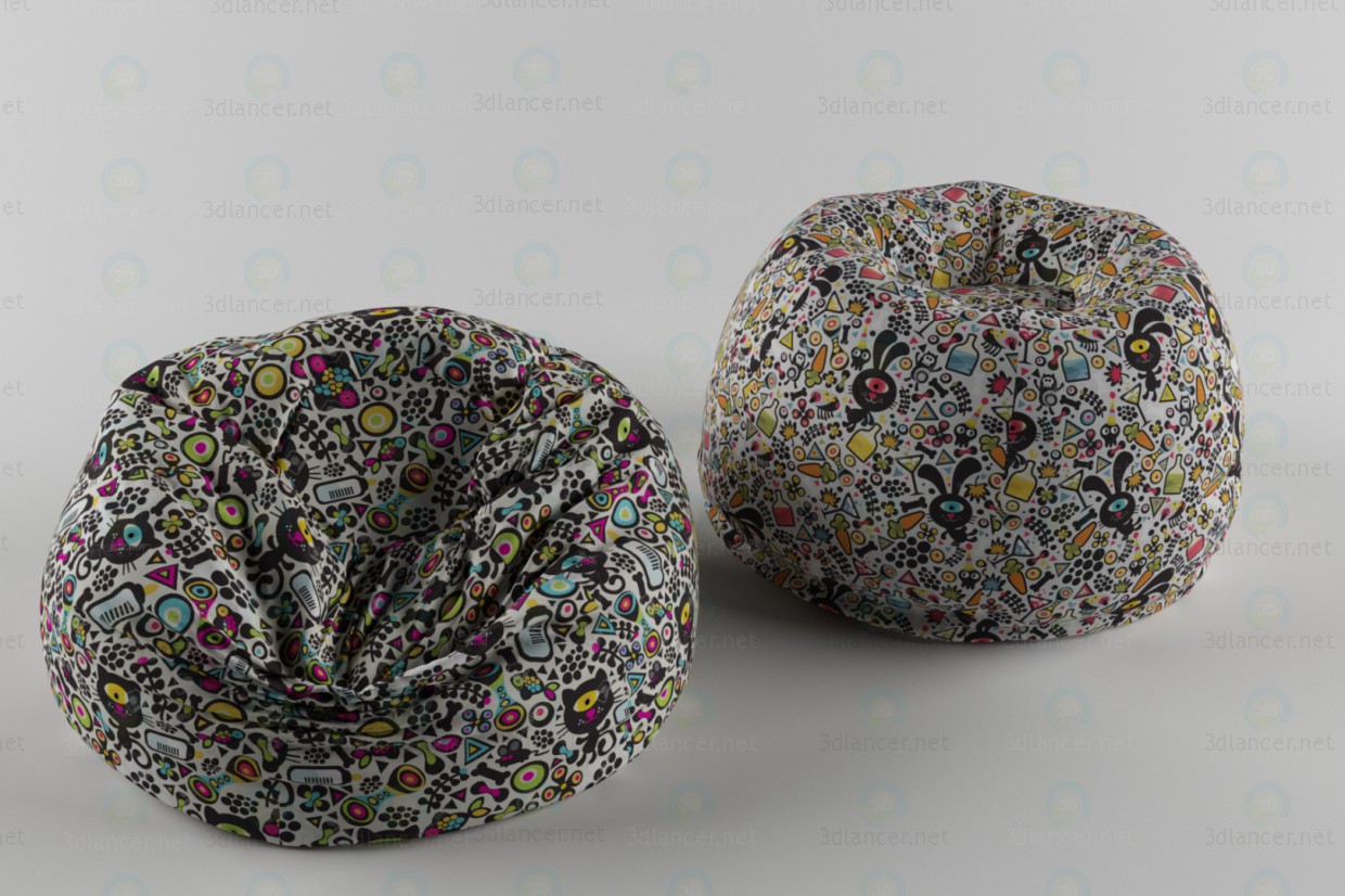 3d model poof bag 2 - preview