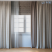 3d Curtains with Roman curtain and Telle set 02 модель купить - ракурс