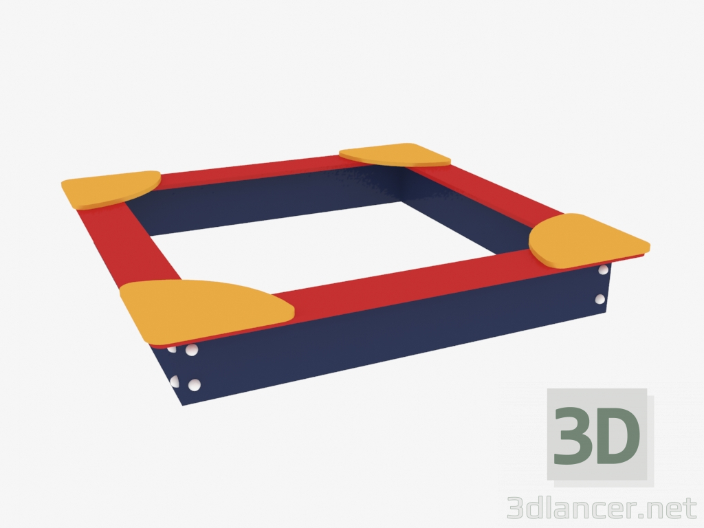 modello 3D Sandbox per giochi per bambini 2 × 2 × 0,2 m (5302) - anteprima