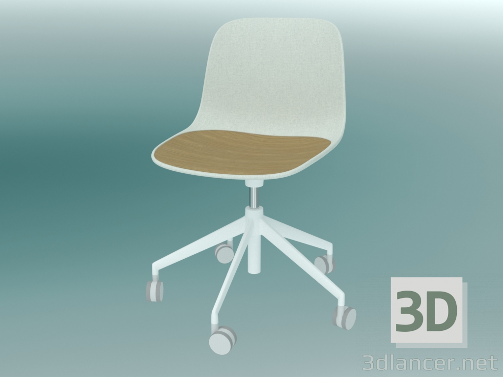 3d model Silla con ruedas SEELA (S340 con acolchado y molduras de madera) - vista previa