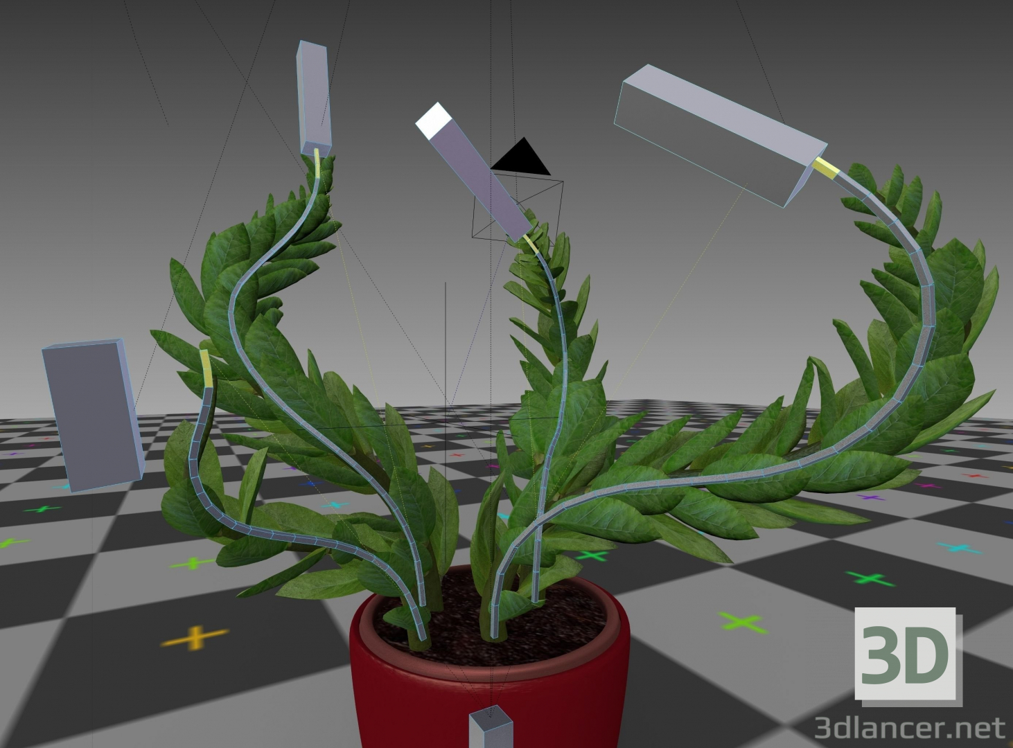 modèle 3D de plante d'intérieur truquée et animée dans un mélangeur acheter - rendu