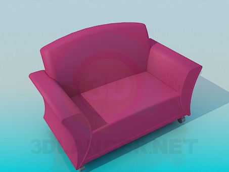 modèle 3D Fauteuil large - preview