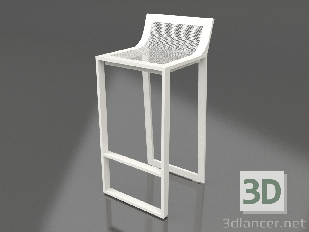 modello 3D Sgabello alto con schienale alto (grigio agata) - anteprima