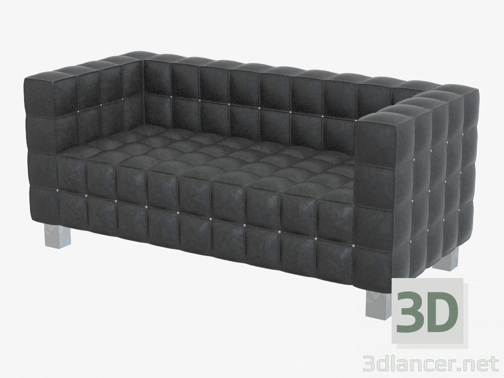 3d model sofás de cuero doble Hoffmann Kubus - vista previa