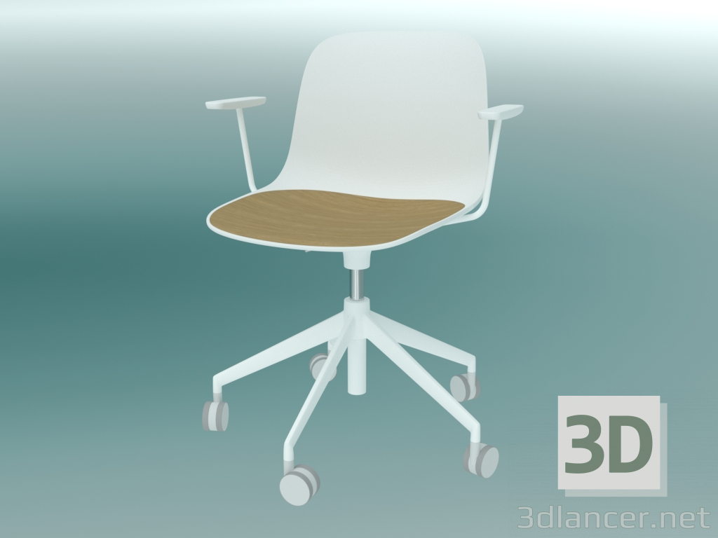 3d model Silla con ruedas SEELA (S341 con moldura de madera, sin tapizado) - vista previa