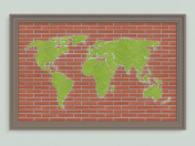 World map in the form of a panel with illumination (2 types)