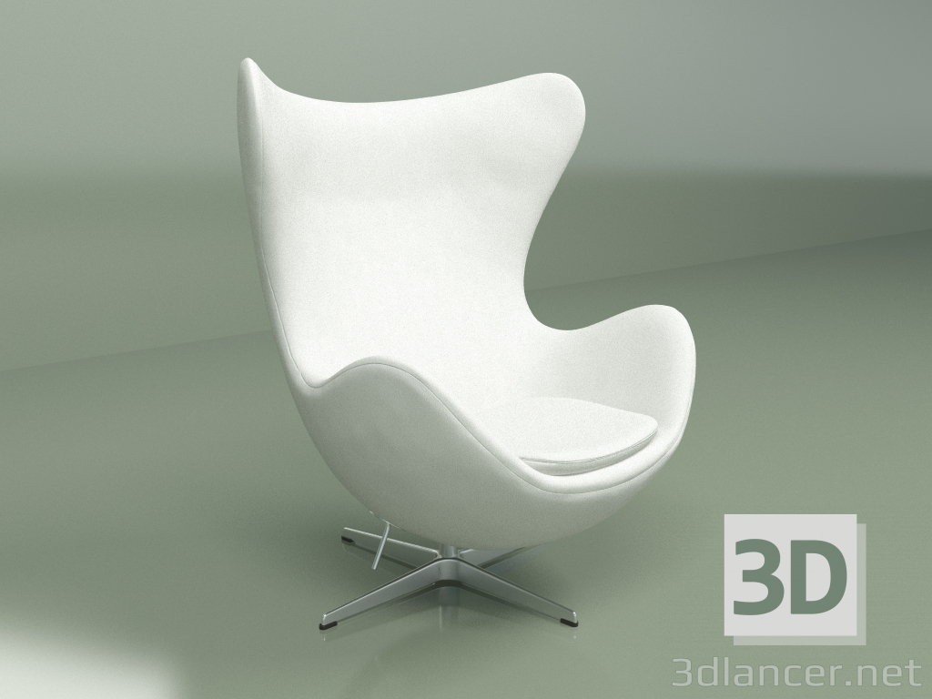 3D modeli Koltuk Yumurtası (beyaz deri) - önizleme