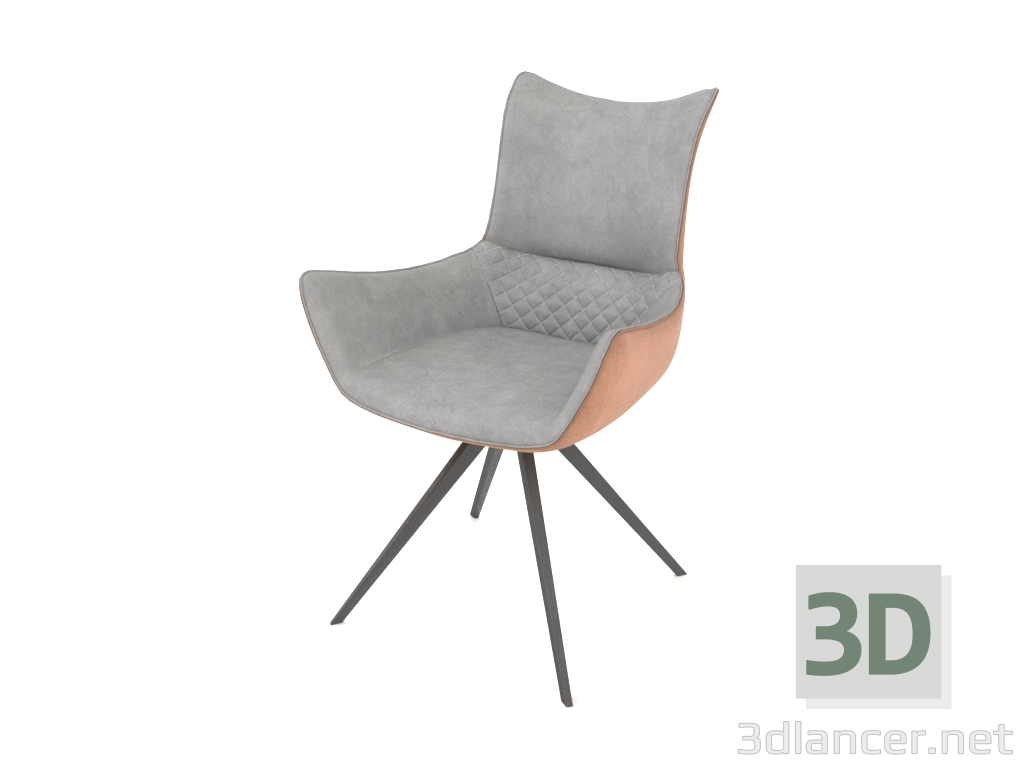 3d model Sillón Jess (gris-marrón) - vista previa