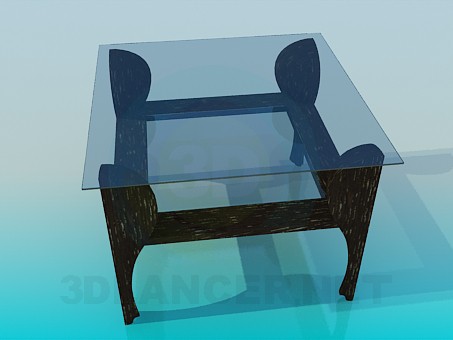 3D Modell Couchtisch mit Glasplatte - Vorschau