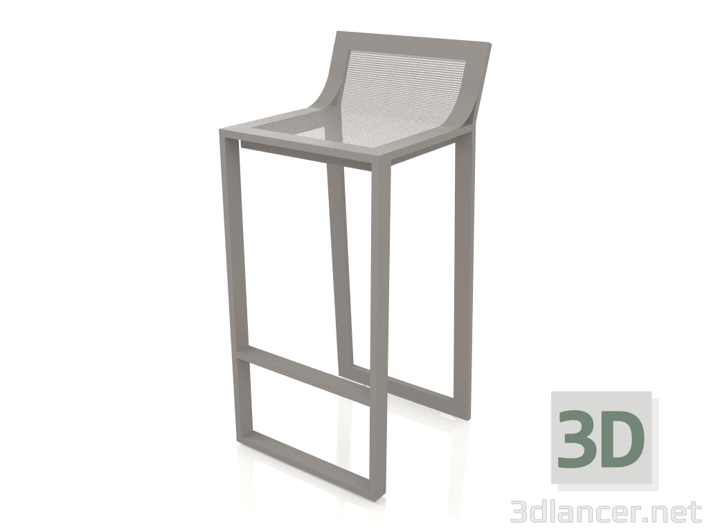 3D Modell Hoher Hocker mit hoher Rückenlehne (Quarzgrau) - Vorschau