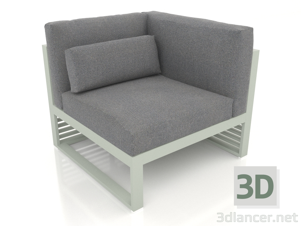 3d model Modular sofa, section 6 right, high back (Cement gray) - preview