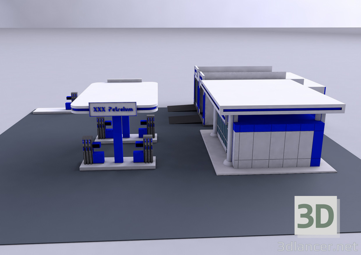 3d model Gasolinera - vista previa